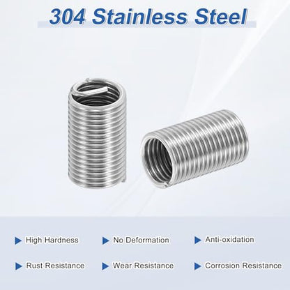 PATIKIL Wire Thread Inserts 1/4-28 UNF 3D 19.2mm, 20Pcs 304 Stainless Steel Helical Coiled Wire Screw Threaded Sleeve Sheath for Mechanical Equipment Automotive Repairs - size: 1/4-28 UNF, 19.2mm