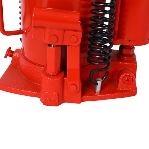 Pneumatic Air Hydraulic Bottle Jack, 32 Ton/64,000 LBS All Welded Bottle Jack, 10.4-16.3 inch Lifting Range, with Manual Hand Pump & Handle,Heavy Duty Auto Truck Travel Trailer Repair Lift - color: Red, size: 32Ton