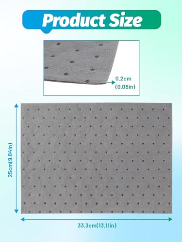 13"x9.8" Oil Absorbent Pads 10 Pack, Water Absorbent Mat, Trimmable Absorbent Sheets for Garage, Automotive, Workshop, Handles Oil, Coolant, Water & Chemicals