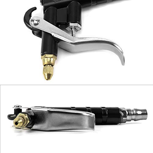 QWORK Air Seat Blow Gun Kit, 16 ft (5m) Coiled Air Hose, Fits OD 1/4 in (6mm) Air Hose, Quick Connect Air Duster Gun with 2 Interchangeable Nozzle Tips for Truck & Shop Cleaning - size: 1pcs