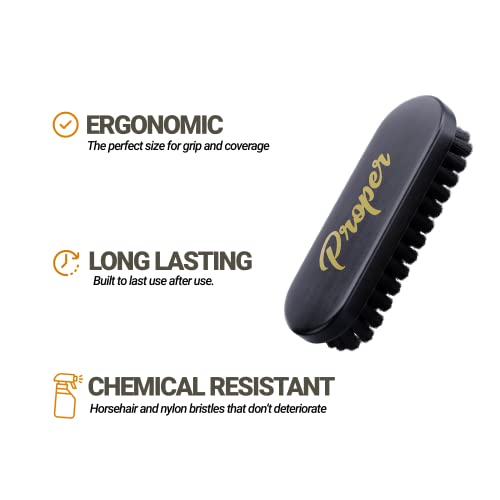 Premium Horse Hair Leather Brushes Set for Car Detailing, Furniture & Upholstery - Professional Horsehair Cleaning Brush for Couch, Car Seats, Alcantara & Interior Surfaces