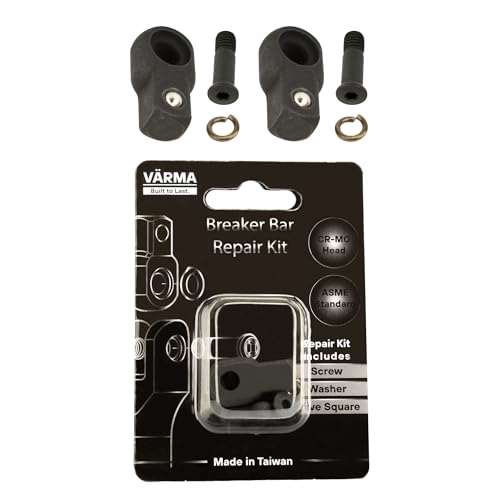 3/8" Breaker Bar Replacement Head Kit (2 PACK)– Advanced Washer-Tension Drive Head– Stays at Any Angle, No Flopping – CR-MO Breaker Bar Maintenance Pack with Drive Squares & Screws - size: 3/8" Drive