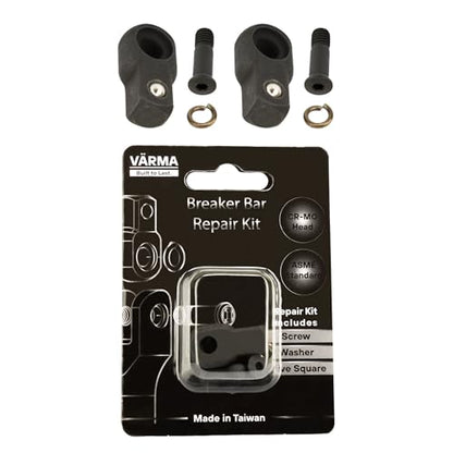 1/2" Breaker Bar Replacement Head Kit (2 PACK) – Advanced Washer-Tension Drive Head – Stays at Any Angle, No Flopping – CR-MO Breaker Bar Maintenance Pack with Drive Squares & Screws - size: 1/2" Drive