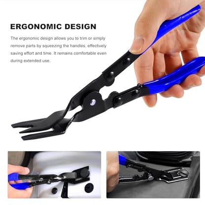 3 PCS Car Clip Removal Tool, Auto Trim Rivet Pry Tools Dashboard Fastener Remover Set with Storage Bag, Upholstery Repair Kit Door Panel Clip Pliers for Sedan Truck SUV (Blue) - color: Blue