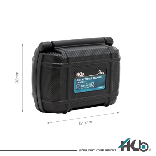 HB 3-Piece Digital Torque Adapter Set AAM002-U, 1/2" Drive 7.4–147.6 Ft-lb (10–200Nm), ±2% Accuracy, Peak/Trace Modes, 5 Units, Memory, LED & Buzzer Alerts, Chrome Vanadium Steel, Made in Taiwan - size: Digital Torque Adapter Set