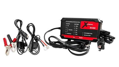 PulseTech XC400 Xtreme Charge 4 AMP Smart Battery Charger Maintainer, Trickle Charger | Test, Charge, Condition and Maintain All Types of 12V Lead-Acid Batteries