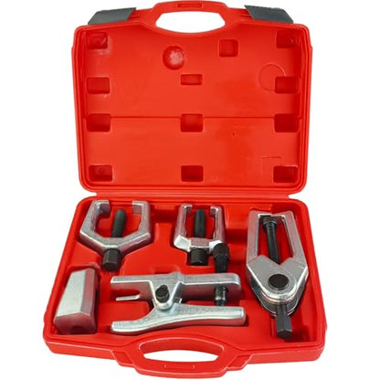 5-Piece Professional Front End Service Tool Kit | Pitman Arm Puller, Ball Joint Separator & Tie Rod Remover for Precision Auto Repair