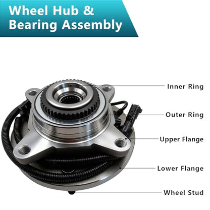 515119 Front Wheel Bearing Hub Assembly for 2009 2010 Ford F-150 F150 4WD (2PCS) - size: 515119