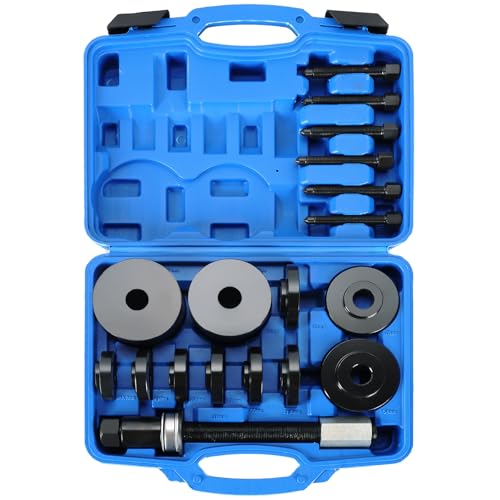 19PCS Front Wheel Drive Bearing Puller Set | Universal Bearing Press Replacement Installer Removal Automotive Mechanics Tool Kit