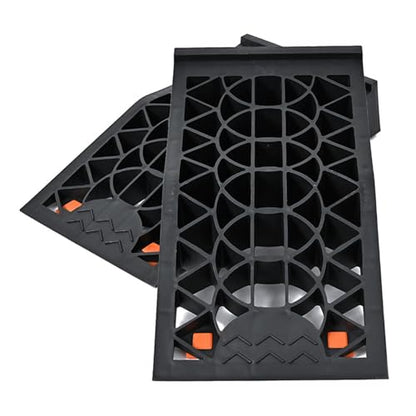Car Rubber Ramps, 2 Pcs Low Profile Vehicle Service Ramps with Surface, 4000 Lbs Capacity Tire Changing for Garage