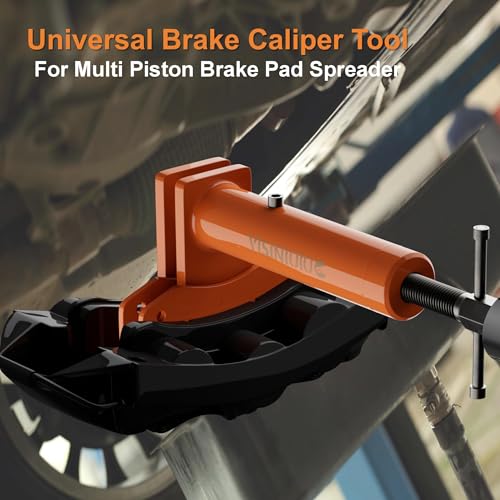 Universal Brake Caliper Tool for Multi Piston Brake Pad Spreader, Heavy Duty Brake Caliper Spreader Tool, Caliper Piston Compressor Tool with Magnetic Expansion Plates & 2X Hanger Hooks