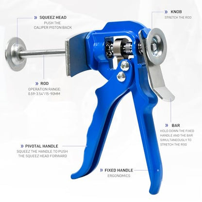 24300 Single Speedy Brake Pad Spreader, Brake Caliper Piston Tool | Compatible with Most Vehicle Brake Discs - size: Single Brake Pad Spreader