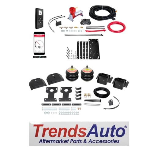 TrendsAuto Firestone Airide Red Label Rear Air Springs Kit & Air Command Heavy Compressor with Single Wireless App and Remote fits 2020-2023 CV Series Cab-Chassis | Includes TrendsAuto Decal - size: Single Path