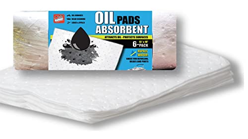 Oil Eater Oil Only Absorbent Pads - for Bilges, Boats, Vehicles and Tools - 6 Pack, White, 15" x 18" (AOA-BPH006-WHITE) - style: 6-Pack-White