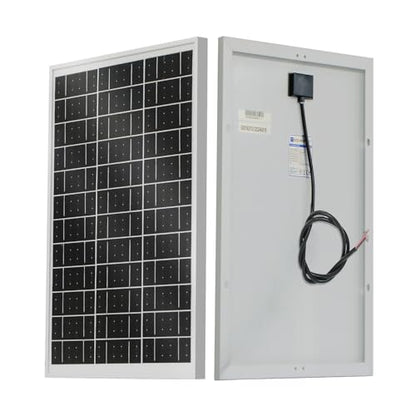 ECO-WORTHY Solar Panel 25W 18V Monocrystalline Waterproof Panel for Charging 12V Battery of RV Boat Trailer ATV Car or Powering Light, Charing 12V Battery Pack and Other Off-Grid Applications - size: 25W