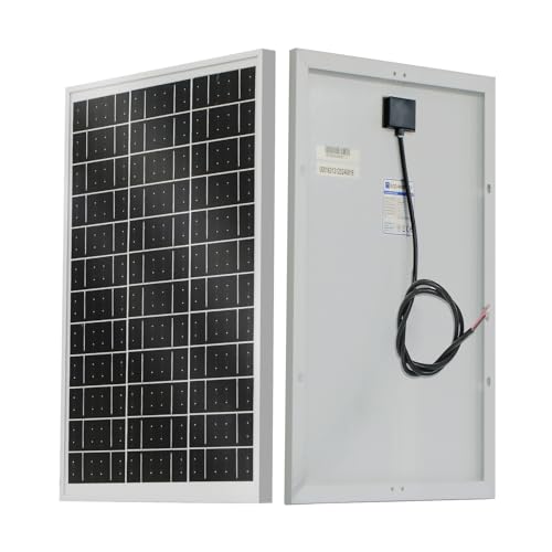 ECO-WORTHY Solar Panel 25W 18V Monocrystalline Waterproof Panel for Charging 12V Battery of RV Boat Trailer ATV Car or Powering Light, Charing 12V Battery Pack and Other Off-Grid Applications - size: 25W