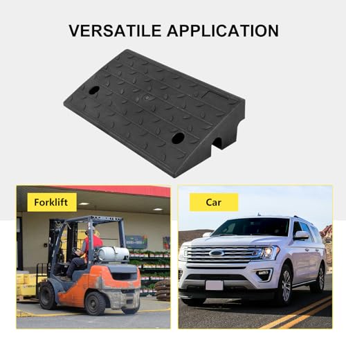 Vlinow Rubber Curb Ramp, 4/5/6/7" Rise Height 4 Pack, Heavy-Duty 33069 lbs Capacity Threshold Ramps, Auto Curb Ramps, Vehicle Ramps, Driveway Curb Ramps for Cars, Wheelchairs, Bikes, Motorcycles - size: 4 inch (4 Pack)