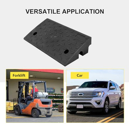 Vlinow Rubber Curb Ramp, 4/5/6/7" Rise Height 4 Pack, Heavy-Duty 33069 lbs Capacity Threshold Ramps, Auto Curb Ramps, Vehicle Ramps, Driveway Curb Ramps for Cars, Wheelchairs, Bikes, Motorcycles - size: 4 inch (4 Pack)