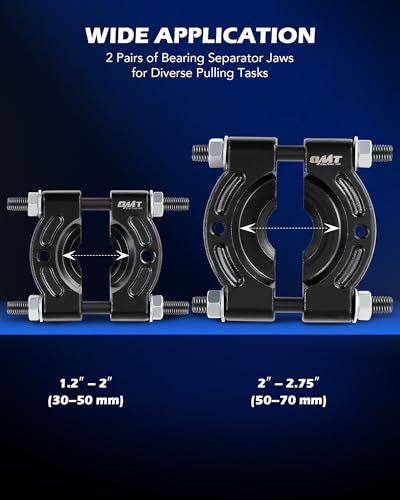 Orion Motor Tech 2 in 1 Bushing Driver Tool & Bearing Press Kit, Complete Bushing & Bearing Service Kit with 2" and 3" Jaws, 5 Ton Capacity Bearing Separator, Heavy Duty Wheel Bearing Puller Tool Set
