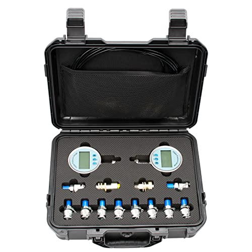 Digital Hydraulic Pressure Test Kit, Hydraulic Pressure Gauge Tester Set with 2 Digital Gauges (16MPa/80MPa) - size: 17PCS: 2 Digital Gauges