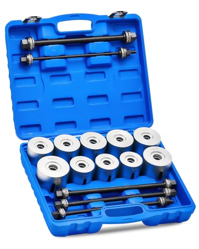 Orion Motor Tech Bushing Press Kit, 27pc Pull and Press Sleeve Kit for Most LCV HGV Engine Cars Vehicles, Universal Seal Bearing Bushing Removal Installation Tool Kit 5 Pulling Spindles with Nuts Case - color: Blue