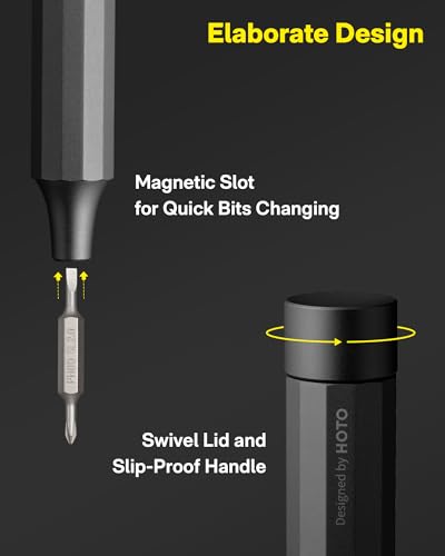 HOTO 24 in 1 Mini Screwdriver Set, Magnetic Torx Bit Set, Eyeglass Repair Kit, EDC Pen Screwdriver for Electronics, Watches, Phones, Laptops, Cameras, Gadgets for Men, Slate Grey - color: Slate Grey