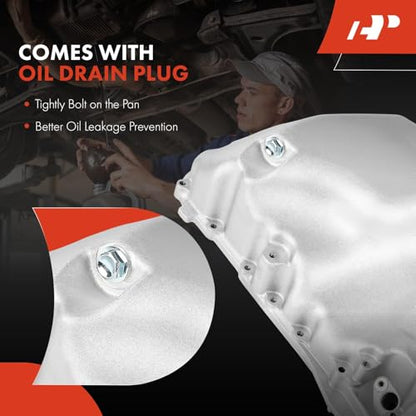 A-Premium Engine Oil Pan Sump with Drain Plug Compatible with Honda Accord 2008-2017, Crosstour 2012-2015, Odyssey 2008-2017, Pilot 2009-2015, Ridgeline 2009-2014 & Acura MDX, RDX, RL, 3.0L 3.5L 3.7L