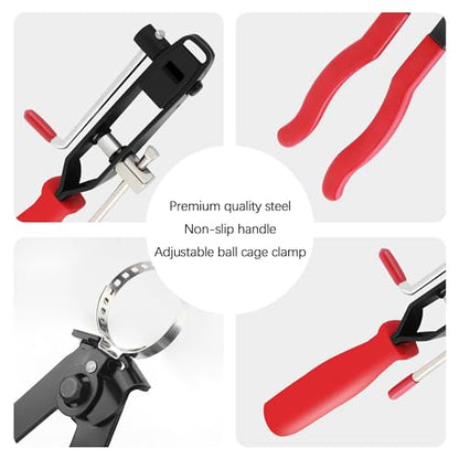 CV Boot Clamp Pliers Kit,1PC CV Joint Boot Clamp Pliers + 1PC Ear Clamp Pliers + 10PCS Clamps,Universal Car Accessories for Most Vehicles (Pliers/2PCS) - color: Clamp Pliers/2pcs