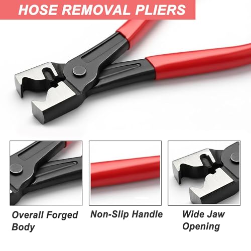 5Pcs Automotive Electrical Disconnect Pliers Kit, Connector & Removal Tool | Hose Clamp Pliers, Wire Terminal Remover, 60° Angled Separator and Trim Clip Tool for Wire Harness & Plugs with Storage Case