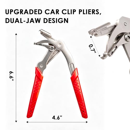 Ocean Pearl 2026 Car Clip Pliers, Trim Clip Removal Tool, Plastic Fastener Remover, Panel Clip Removal Pliers for Push Pin, Door Panel, Bumper, Fender, 17-4 PH Stainless Steel