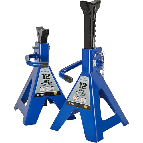 Strongway Double-Locking 12-Ton Jack Stands, 24,000-Lb., Pair | Stable vehicle support, controlled positioning, heavy-duty steel construction, shop/garage service, safety-focused setup - style: 12 Ton