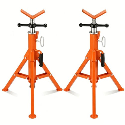 Garvee V Head Tripod Pipe Jack Stand, 1/8"-12" Pipe Support Rest, 2500 LB Heavy Duty Carbon Steel Adjustable 28"-52" Folding Portable Pipe Stand for Welding Pipe | Heavy Duty Carbon Steel Adjustable 28"-52" Folding Portable Pipe Stand for Welding Pipe - c