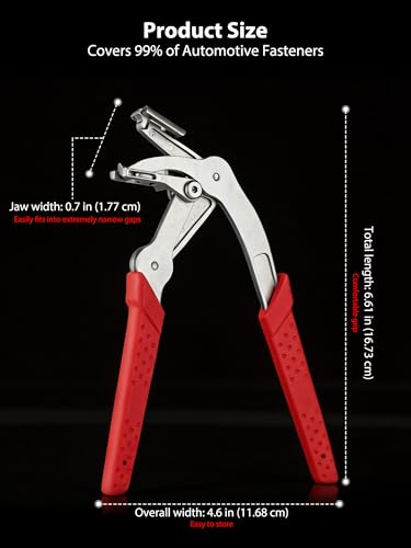 Car Clip Pliers, Clip Removal Tool, Heavy-Duty 17-4 Stainless Steel Push Pin Pliers for Automotive Plastic Rivets, Trim & Door Panel, Damage-Free Disassembly Tool for Mechanics - size: MU-CRT-01