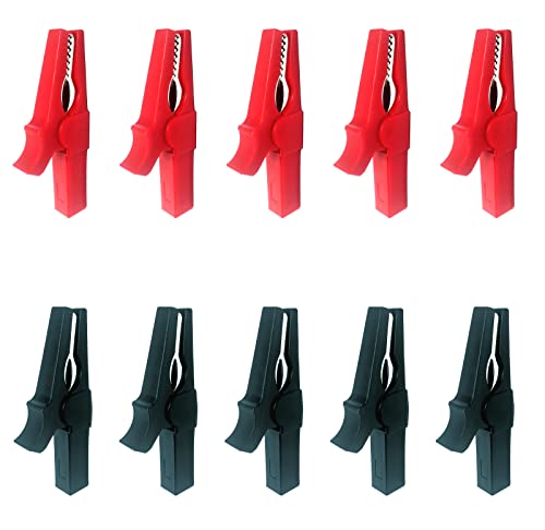 5 Pairs Fully Insulated 30A Safety Test Alligator Clips | With Banana Socket and 4mm Banana Plug Connectors ideal for Automotive Electrical Testing Battery Connection (Red+Black） - style: Alligator clip