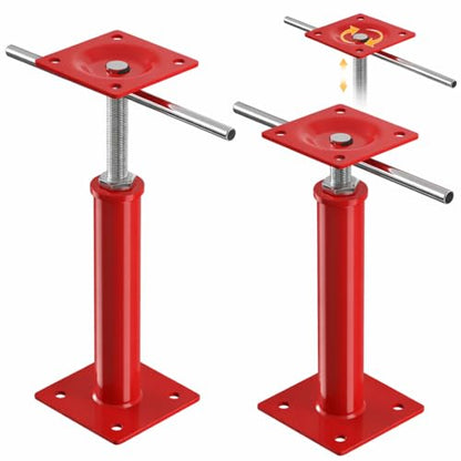 2PCS House Floor Jacks with Adjustment Lever, 11"- 16" Height Range, Adjustable Jack Post for Lifting, Crawl Space Jacks for Temporary Support - 11000 lbs Max Load Capacity, Red - size: 11-16in Red