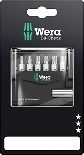 Wera 073404 6 Piece Professional Torx TX10-TX40 Mini Bit Check,5073404001