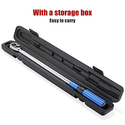 BULLTOOLS 1/2-inch Drive Click Torque Wrench Set Dual-Direction Adjustable 90-tooth Torque Wrench with Buckle（25-250ft.lb / 33.75-337.5Nm）