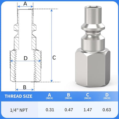 ChillWaves A-Style(ARO) Air Plug, 1/4" NPT Female Pneumatic Plugs, Air Compressor Accessories Fittings(30-PACK) - size: 1/4" FNPT, style: PACK OF 30
