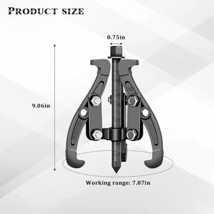 Car 3-Jaw Inner Gear Puller, 8" Heavy Duty Pilot Gear Flywheel Bearings Extractor Tool with Reversible Jaws, Automotive Bearing Pulley Removal Puller Tool, Universal for Vehicles - size: 8IN