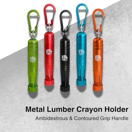 WOLF Metal Lumber Keel Crayon Holder | ½’’ Round or Hexagonal | Kio | Ambidextrous & Contoured Grip Handle | Construction Carpenter - color: Blue