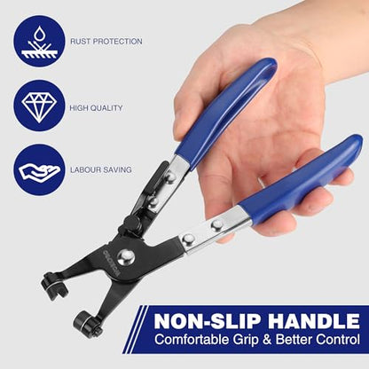 WORKPRO Hose Clamp Pliers | Hose Clamp Tool with Swivel Flat Band for Removal and Installation of Spring Hose Clamps, for Automotive Fuel Oil Water Hose