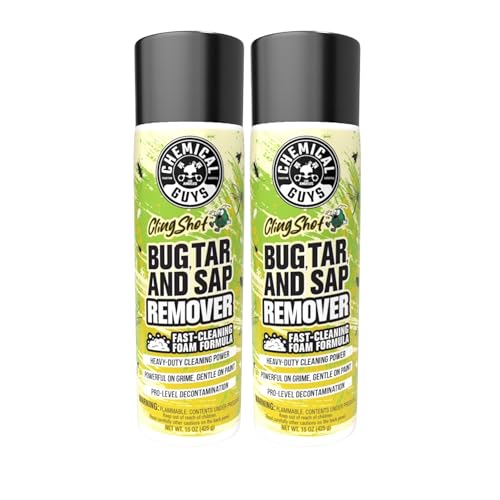 Chemical Guys, Bug, Sap & Tar Remover, Fast-Acting Pre-Wash Spray, 2-Pack | Loosens baked-on bugs, tar, sap and road film before a wash, safe on paint, glass and chrome, two bottles - style: 2 Pack