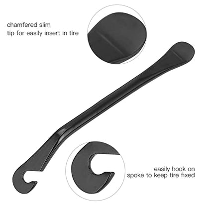 Bike Tire Lever Kit Portable Bike Tire Repair Set, 3pcs Hardened Carbon Steel Spoon, Ultra Strong Tire Levers, Tire Changing Tool