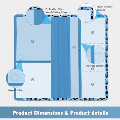 Car Registration and Insurance Holder, with Magnetic Closure for License, Cards and Documents, All Vehicle Needs and Car Accessories (Leopard-Blue) - color: Leopard-Blue