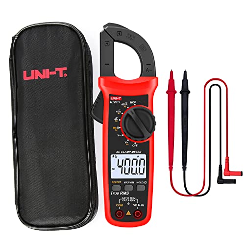 UNI-T Digital Clamp Meter UT201+, AC Current True RMS HVAC Volt Amp Ohm Meter Clamp On Multimeter, Auto Ranging 4,000 Counts NCV AC DC Voltage Frequency Resistance Continuity Diode Tester - size: UT201+