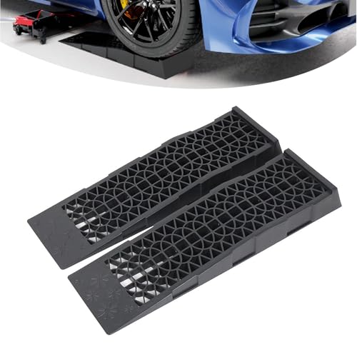 Low Profile Car Service Ramp with Anti-Slip Blocks, Portable Car Race Ramp, for Vehicle Oil Changes, Maintenance 2 Pack A - color: A