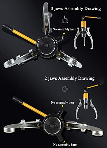 NEWTRY 5 Ton Hydraulic Gear Puller Kit, Wheel Bearing Pulling Separator, 3 Jaw Puller, Vertically & Horizontally, w/Case, Heavy Duty Mechanical Repair - size: 5 Ton