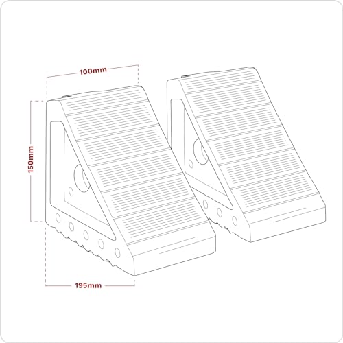 Sealey Wc01 Rubber Wheel Chocks 2.2Kg - Pair - size: 1.8kg