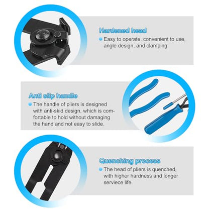 CV Joint Axle Boot Clamp Pliers, Automotive CV Boot Clamps Tool Set, Hose Clamp Pliers and Ear Clamp Pliers for CV Axle Clamp Tool, Suitable for Vehicles ATV UTV boot Clamps (Blue) - color: Blue