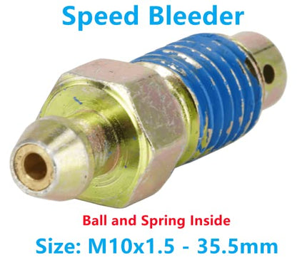 4 PCS Speed Bleeder,Bleeder Valve,Quick Bleeders with Dust Caps M10x1.5-35.5mm, H9406-4, 13908, 12702, 105407, 639580 - size: M10x1.5 - 35.5mm (4 PCS)